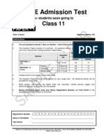 Admission Test - Class 11-P1
