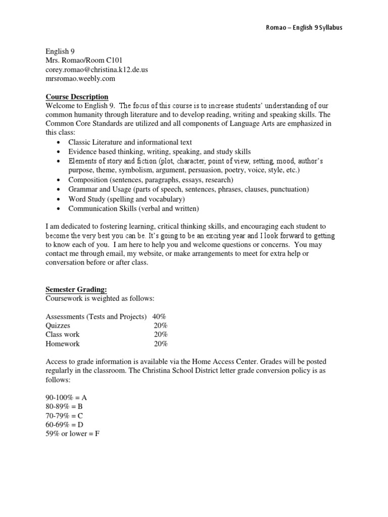syllabus english docx 9th grade english language semiotics