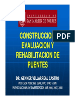 Construcción, evaluación y rehabilitación de puentes