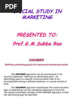 Special Study in Marketing: Presented To: Prof.G.M.Subba Rao