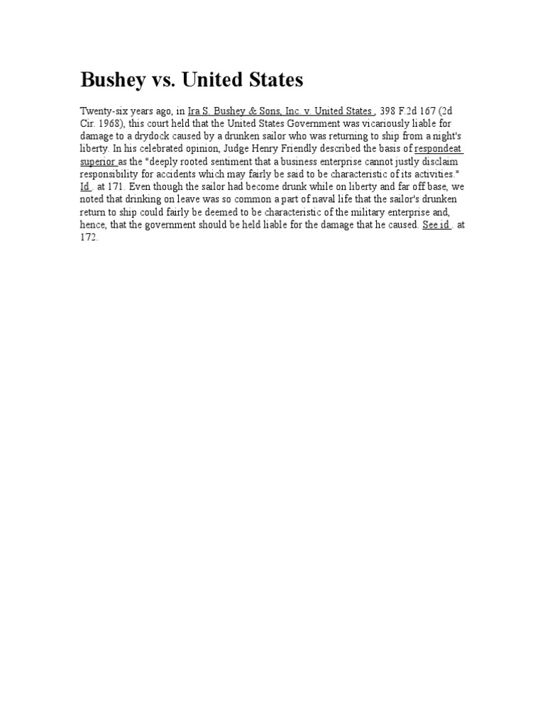 Bushey vs. United States PDF
