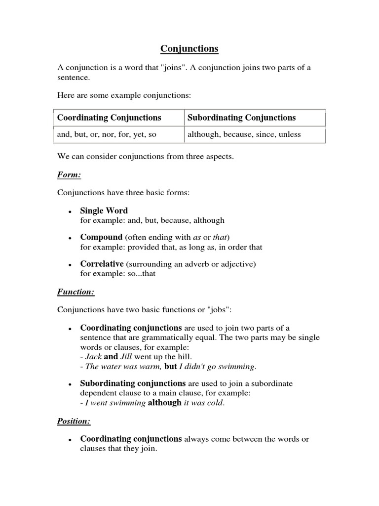 Conjunctions | PDF | Style (Fiction) | Language Mechanics