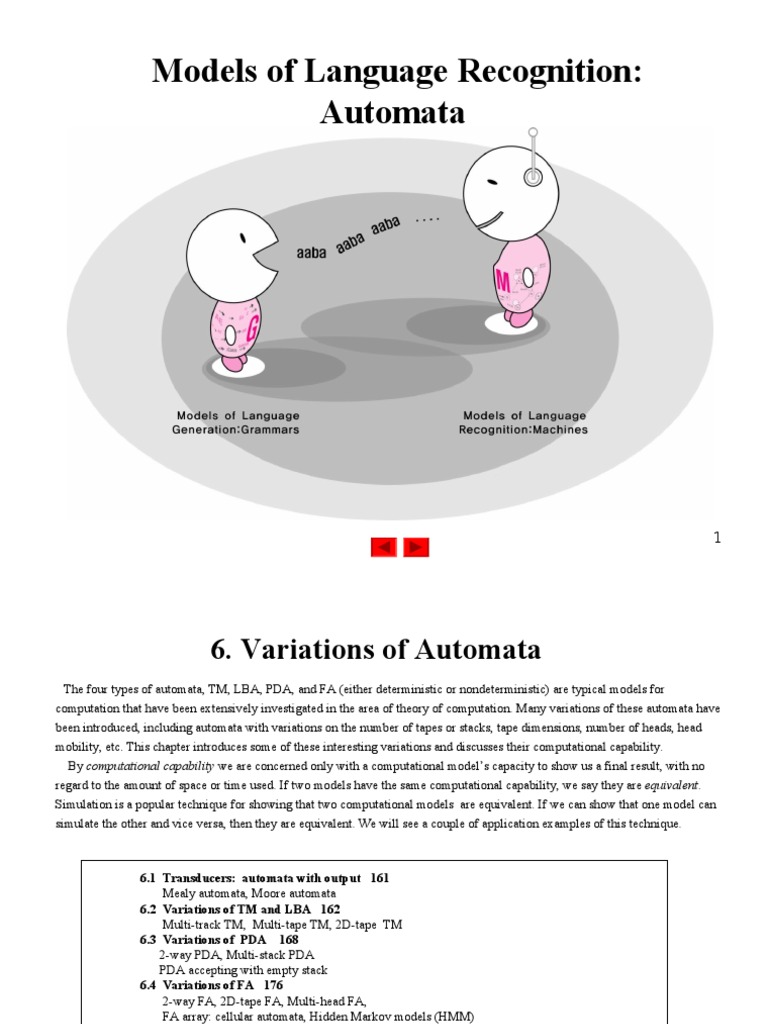 Variations of Automata Models Explained | PDF | Theory Of Computation ...