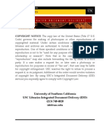 University of Southern California USC Libraries Integrated Document Delivery (IDD) (213) 740 4020 Idd@usc - Edu