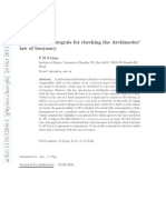 Using Surface Integrals For Checking The Archimedes' Law of Buoyancy