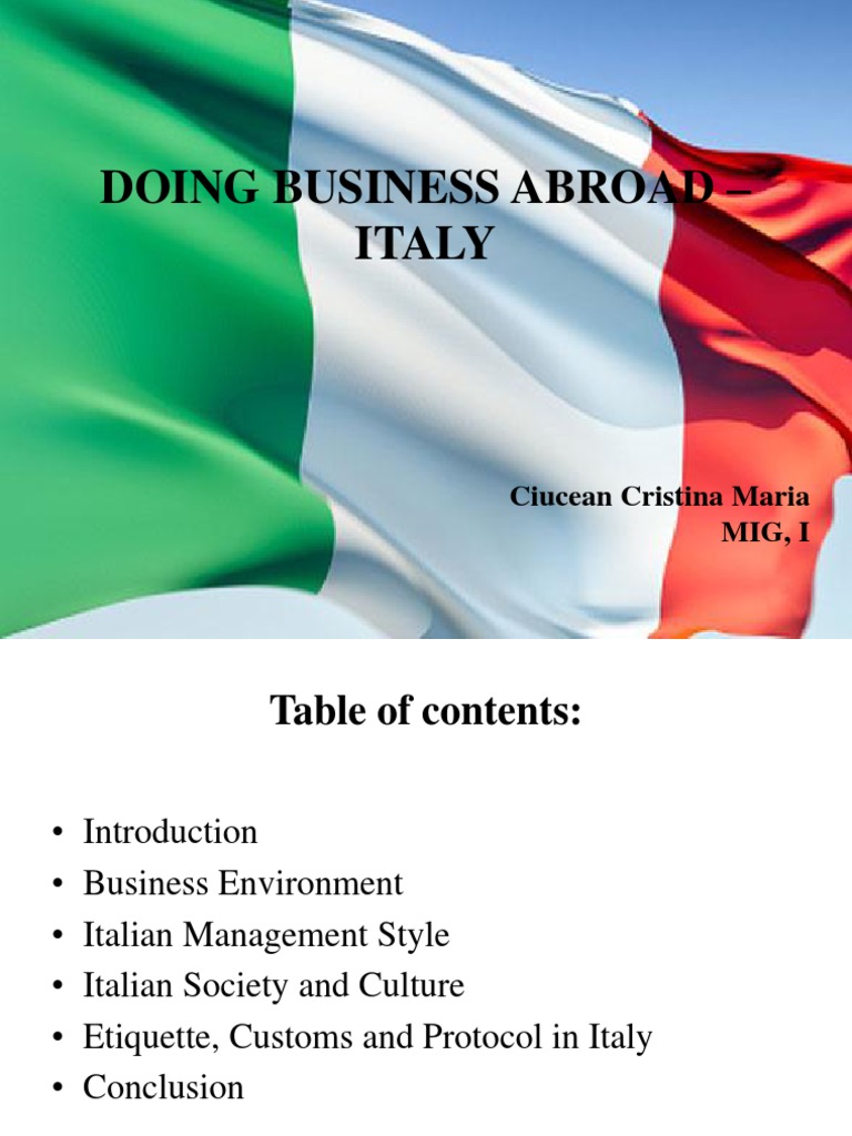 Business Etiquette in Italy | PDF | Italy | European Union