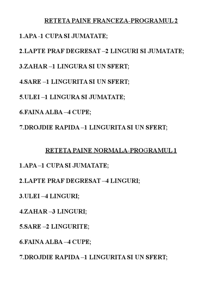 Reteta Paine Franceza