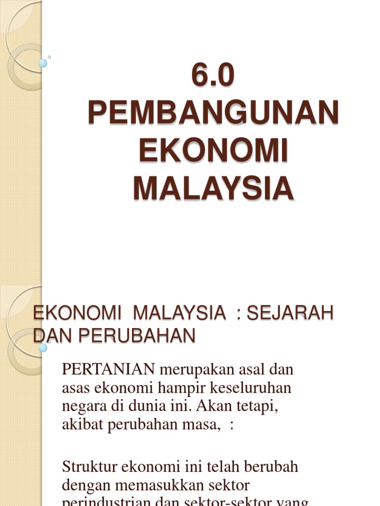 Sejarah Ekonomi Malaysia