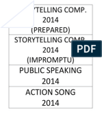 Storytelling Comp. 2014 (Prepared) Storytelling Comp. 2014 (Impromptu)