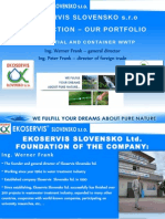 EKOSERVIS Slovakia, Ltd. PRODUCT PRESENTATION