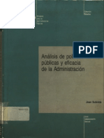 Análisis de Las Políticas Públicas y Eficacia en La Administración