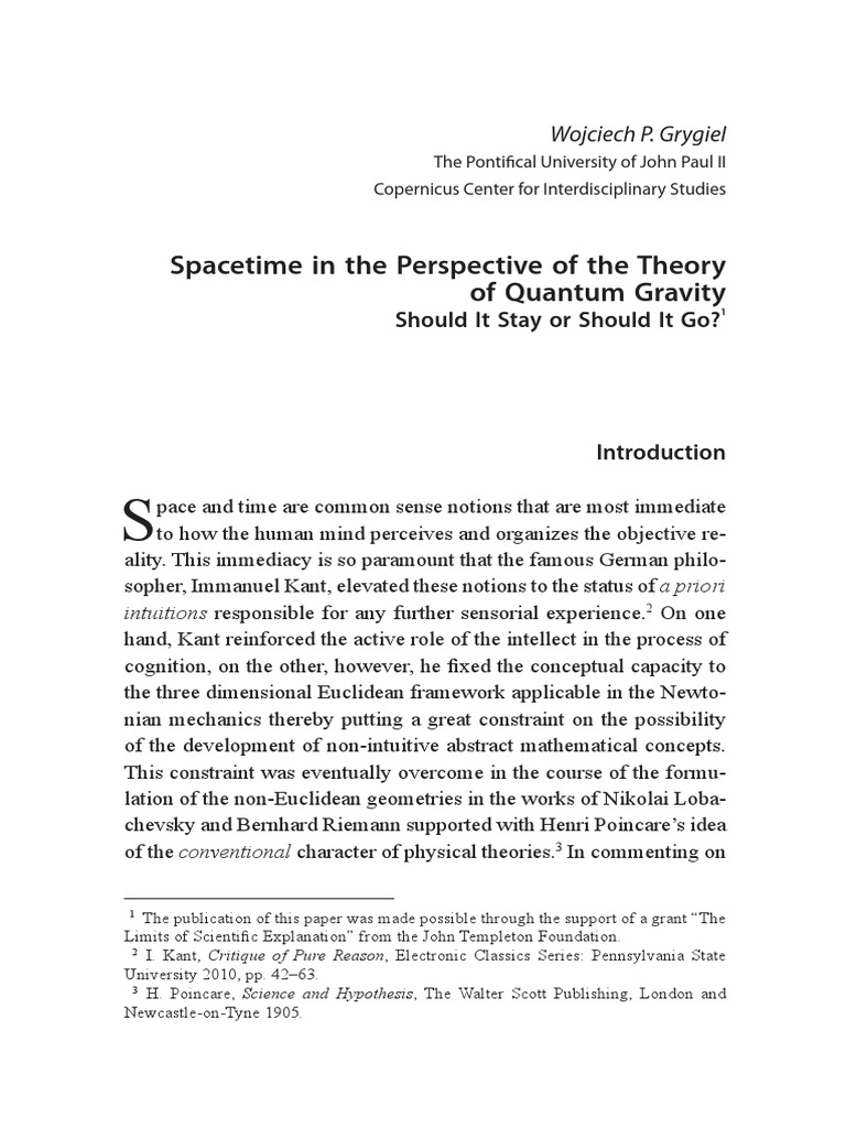 Spacetime and Quantum Gravity Insights | PDF | Quantum Gravity ...