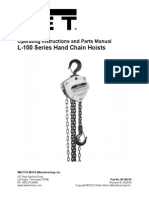 L-100 Series Hand Chain Hoists: Operating Instructions and Parts Manual