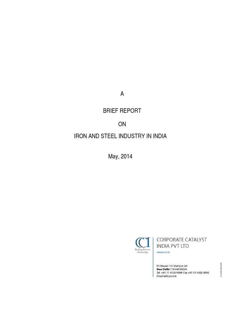 Iron and Steel Industry in India Report | PDF | Industries | Economies