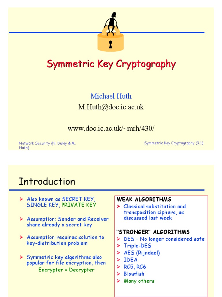 Symmetric Key Cryptography Overview | PDF | Cryptography | Key ...