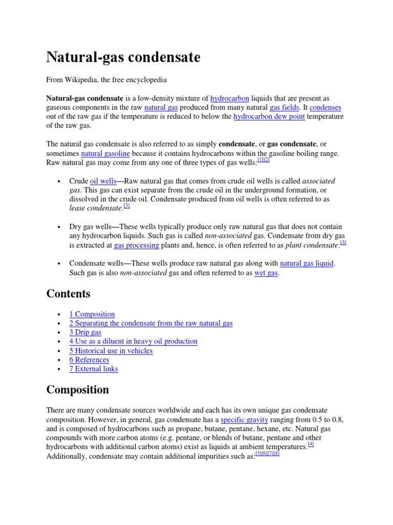 Natural Gas Condensate Overview | PDF | Industrial Gases | Natural Gas