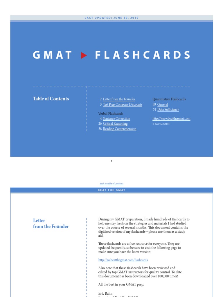 GMAT Flashcard | PDF