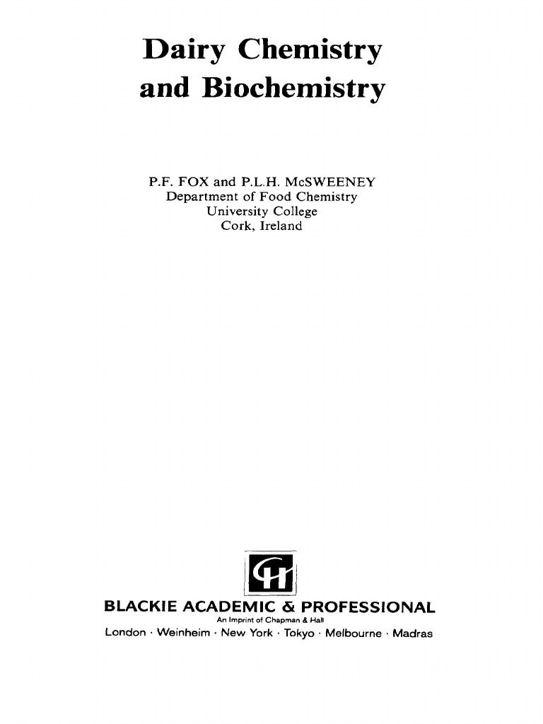 Dairy Chemistry and Biochemistry Guide | PDF | Milk | Cheese