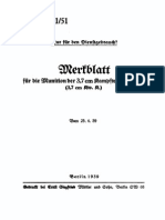 "H.Dv.481/51" Merkblatt für die Munition der 3,7 cm Kampfwagenkanone (3,7 cm Kw.K.)