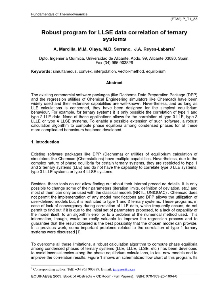 Robust Algorithm for Ternary Phase Equilibria | PDF | Chemical ...