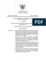 Peraturan Daerah Kabupaten Wonogiri Nomor 9 Tahun 2011 Tentang Rencana Tata Ruang WIlayah Kabupaten Wonogiri Tahun 2011 - 2031