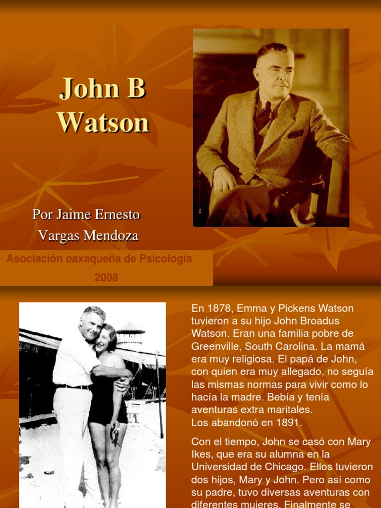 Biografía de John B. Watson | PDF | Acción (filosofía) | Sicología