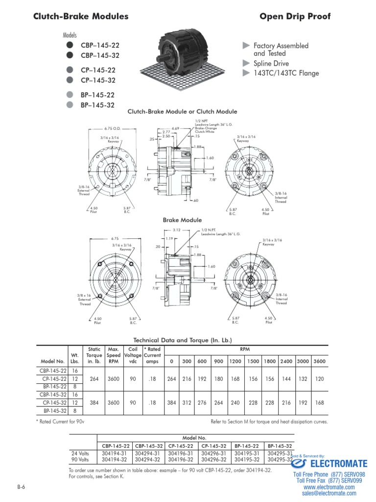 Clutch-Brake Module Specifications and Parts | PDF | Technology ...