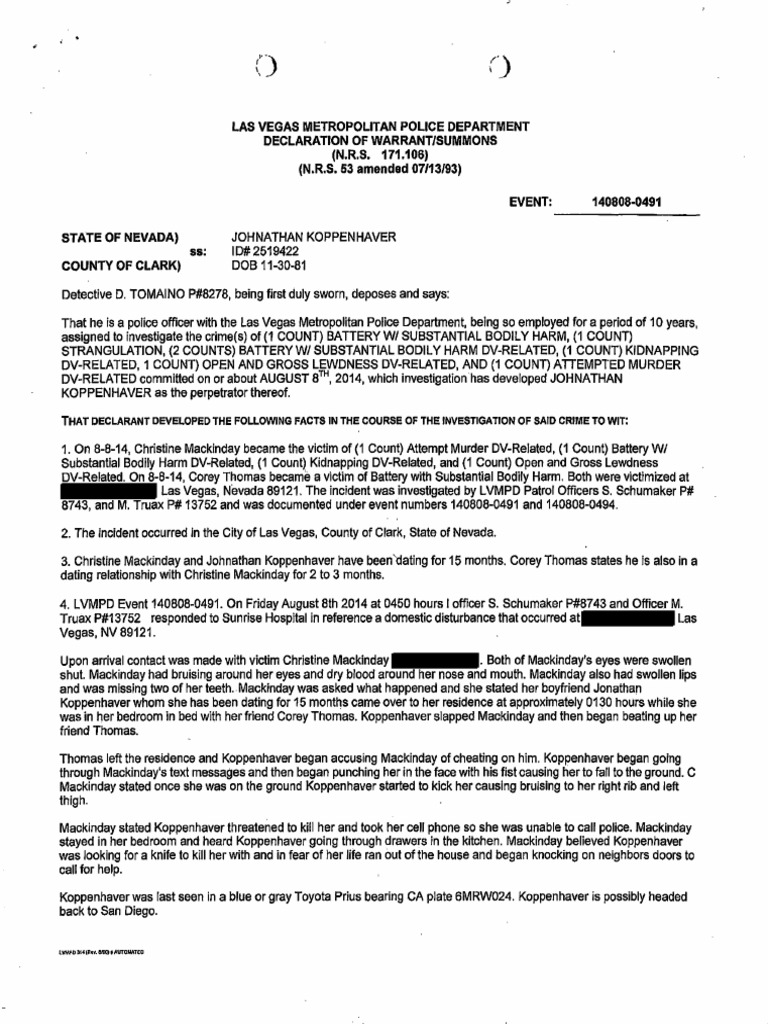 War Machine Summons and Complaint | PDF | Assault | Battery (Crime)