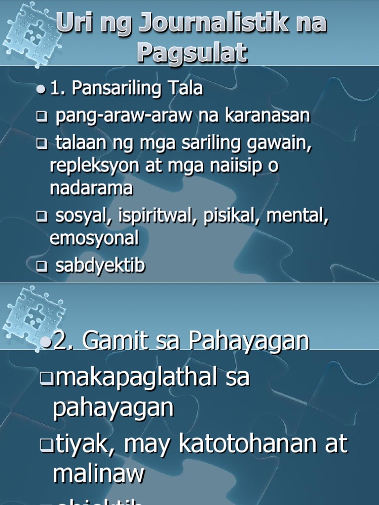 Journalistik Na Pagsulat - pagsulatpino
