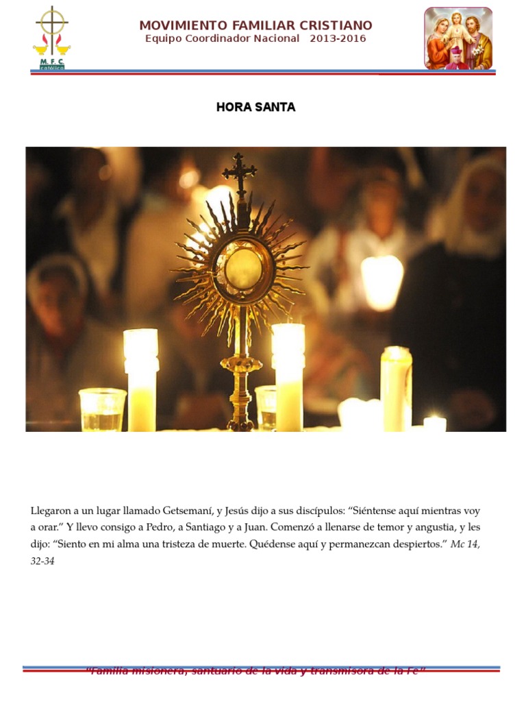 Hora Santa Eucaristía Oración