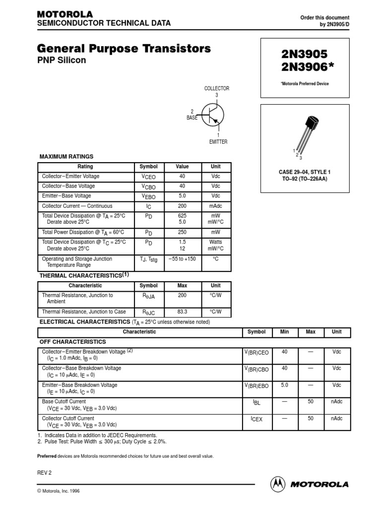 2n3906.pdf Transistor Electronic Engineering