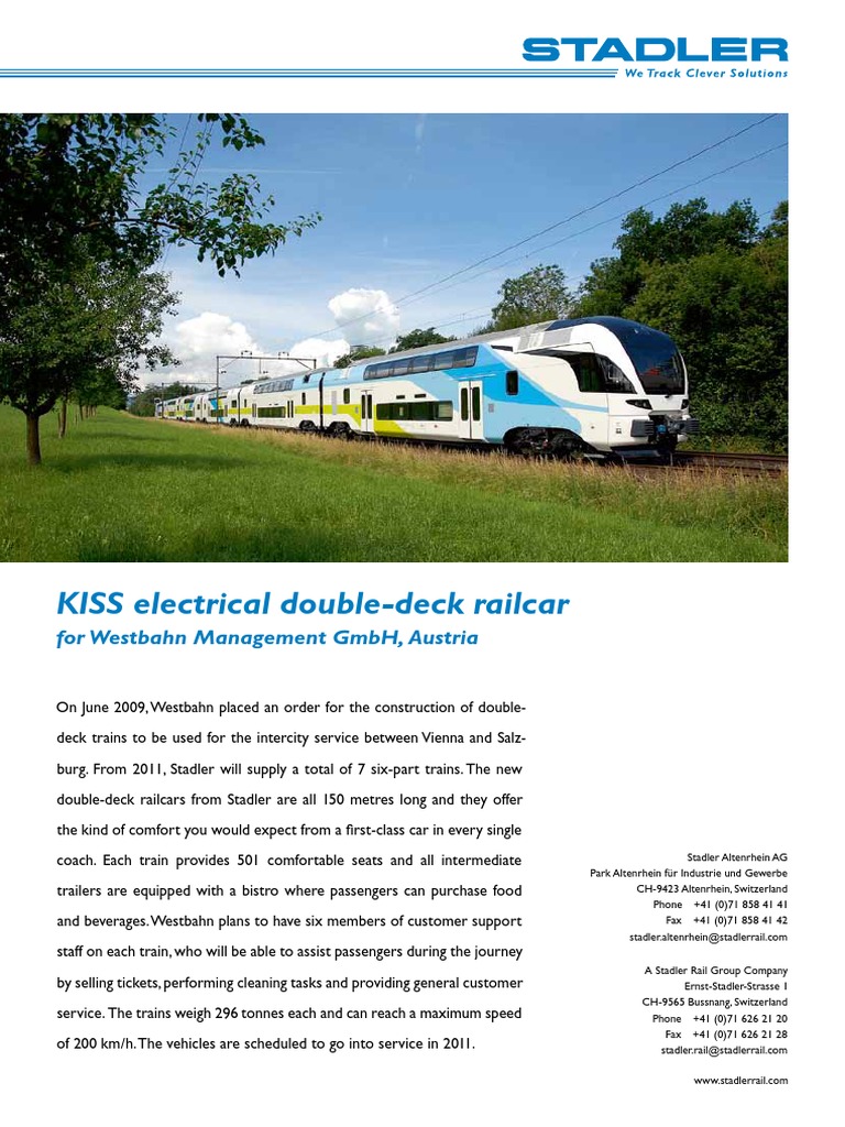 Stadler KISS Double-Decker for Westbahn | PDF | Train | Rolling Stock