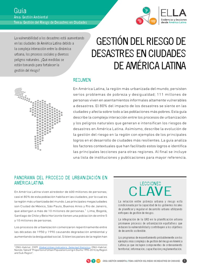 GUĺA: Gestión Del Riesgo de Desastres en Ciudades de América Latina ...