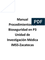 Manual Procedimientos de Bioseguridad en P3 Unidad de Investigación Médica IMSS