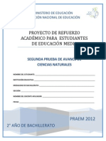 Segunda Prueba de Avance - Ciencias Naturales - Segundo Ao de Bachillerato Praem 2012 (1)