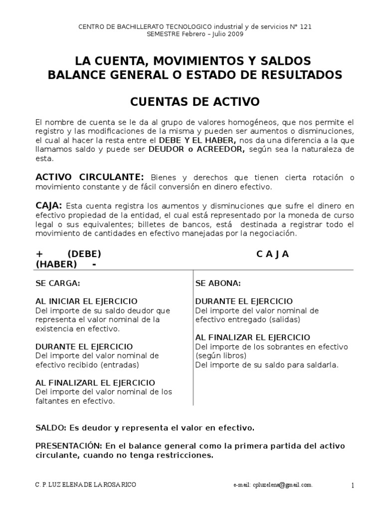 Cuentas de Activo en Balance General | PDF | Finanzas y dinero | Tecnología