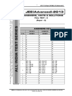 Fulltest II Advanced Paper 2 Answer Sol Aits 2013 Ft II Jeea Paper 2