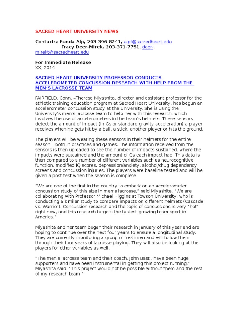 Concussion Research Study Final | PDF