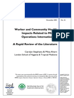 Workers and Community Health Impacts Related to Mining Operations Internationally