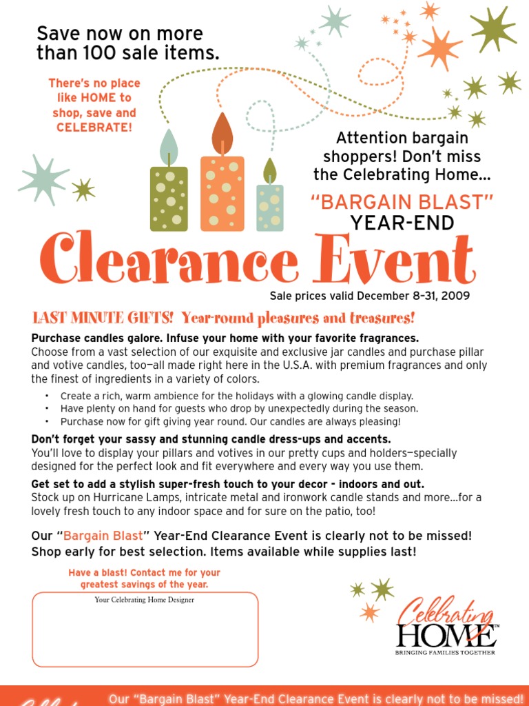 Celebrating Home Candle Sale Candle Foods