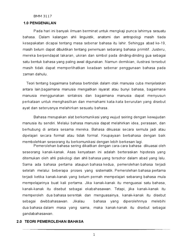 Teori Huraian Bahasa Dan Teori Pemerolehan Bahasa Pdf