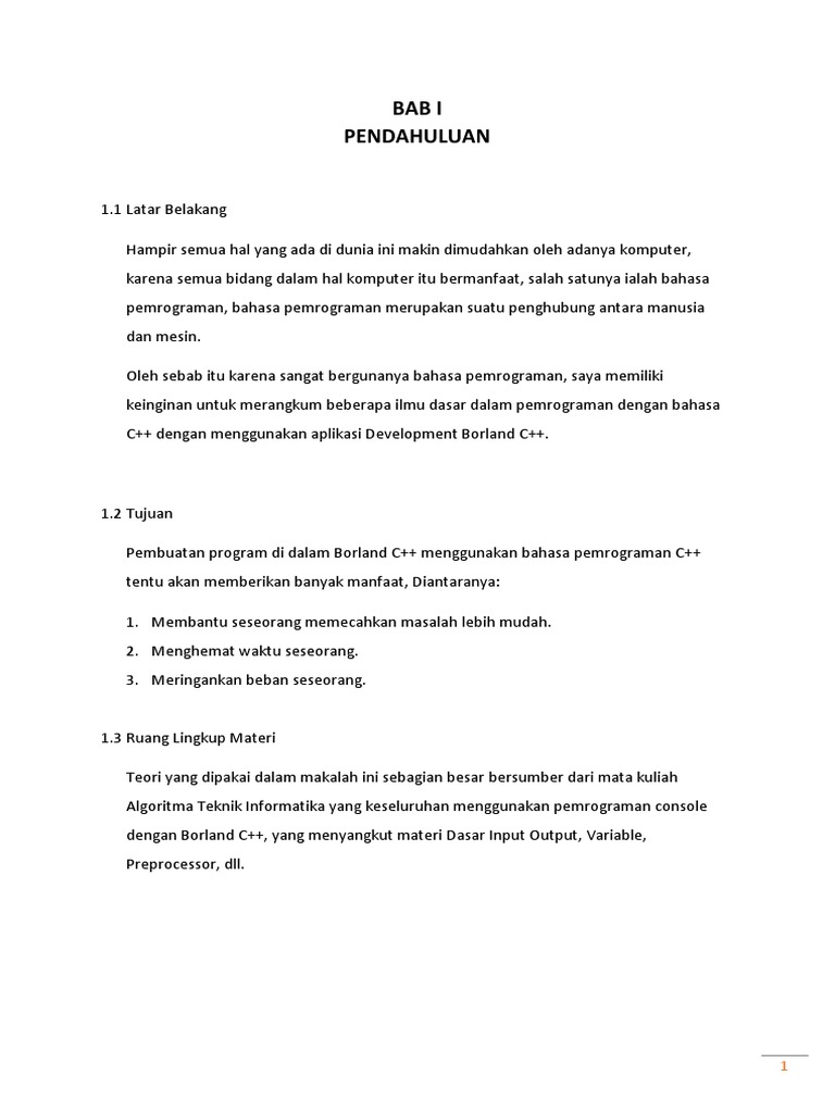 Pengenalan Bahasa Pemrograman C | PDF