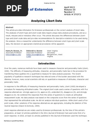 Analyzing Likert Data
