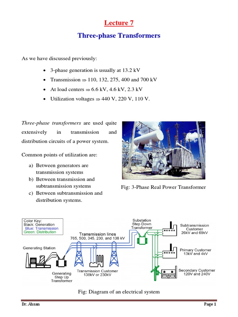 Three-Phase Transformer Overview | PDF | Transformer | Electric Power ...