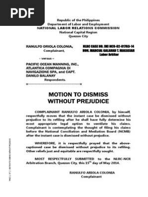 Motion to Dismiss