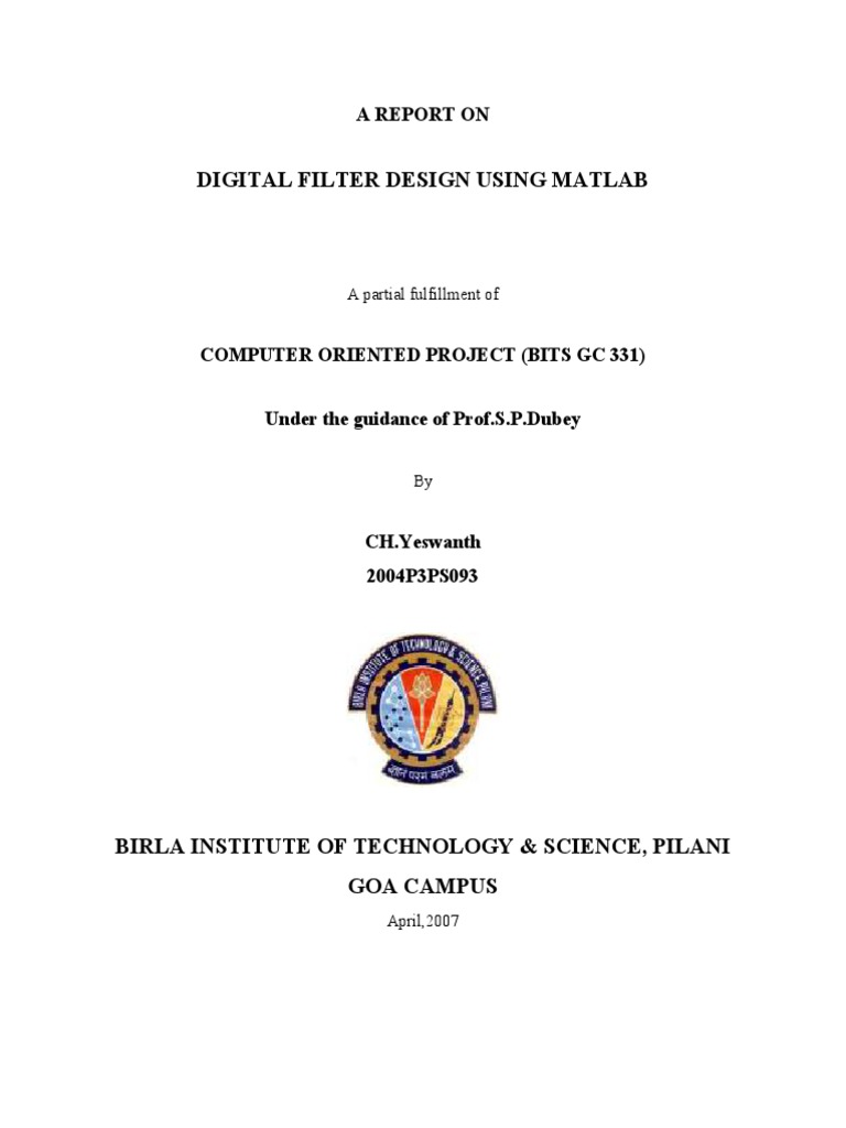 Digital Filter Design Using Matlab | PDF | Signal Processing ...