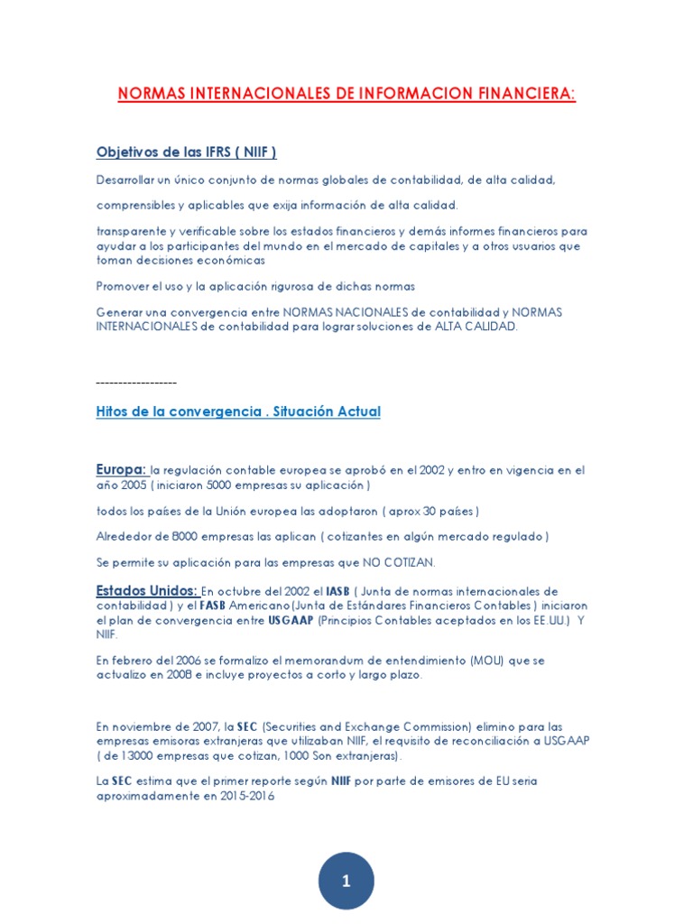 Niif Ifrs | PDF | normas internacionales de INFORMACION FINANCIERA ...