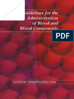 Guidelines For The Administration of Blood and Blood Components