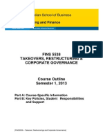 FINS5538 Takeovers Restructuring and Corporate Governance S12013