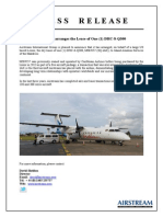 Press Release: Airstream Arranges The Lease of One (1) DHC-8-Q300